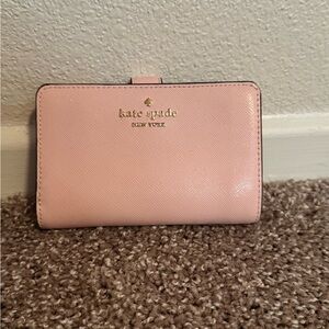 Kate Spade NY Madison Medium Compact Bifold Wallet Conch Pink Saffiano Leather